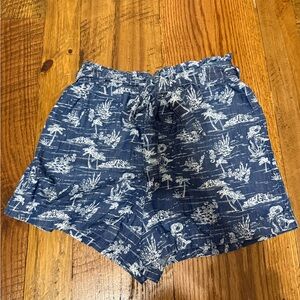 Navy Blue Printed Women's Shorts